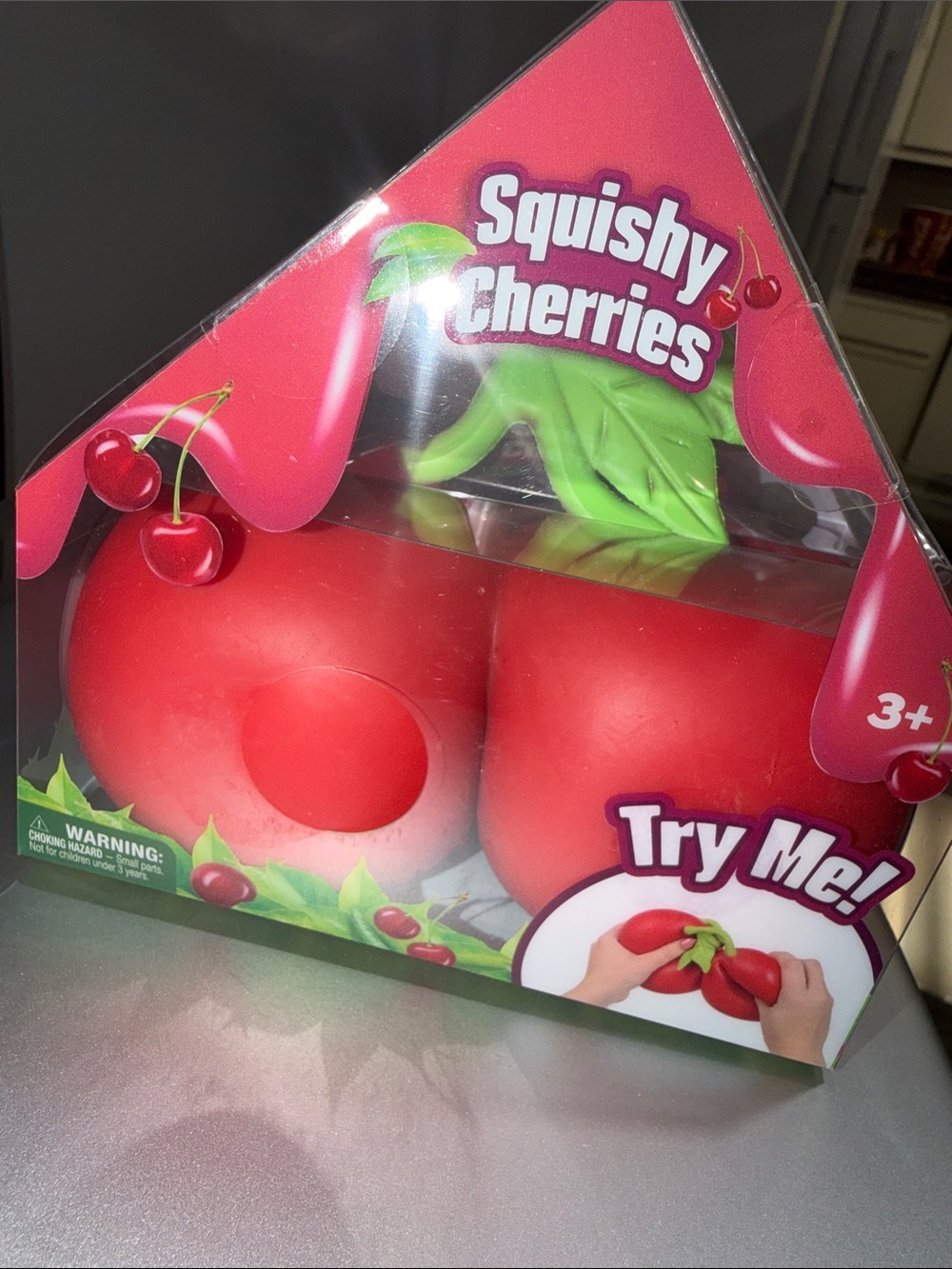 Squishy Cherries Stress Ball Toy - Red